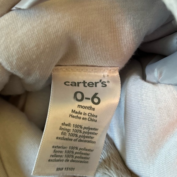 Carter's child of mine baby 0-3 months soft gray bunting sleep bodysuit 1042 - Picture 3 of 7